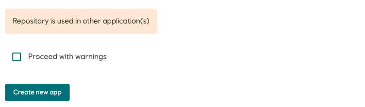 Warning on repository, used in another applications